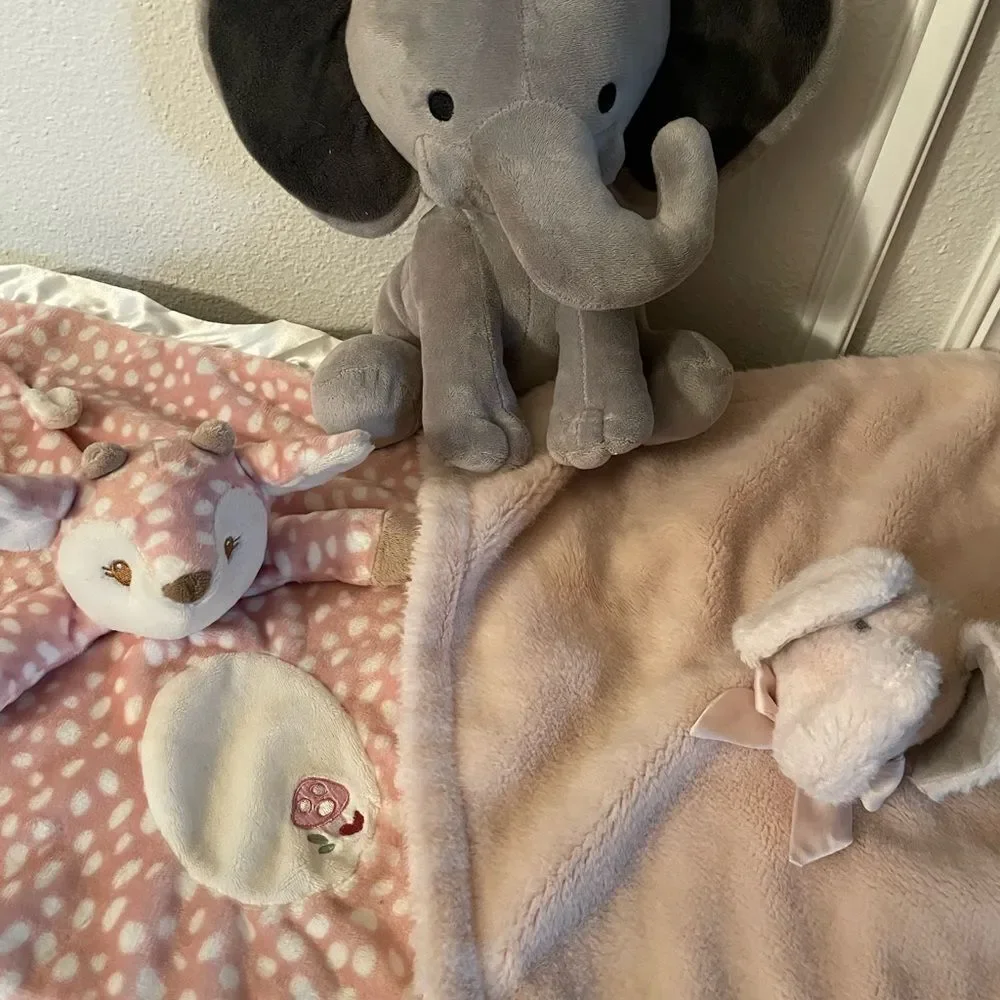 Douglas Baby Farrah Fawn Lovey Pottery Barn Kids Elephant Lovey Blush Pink Lot